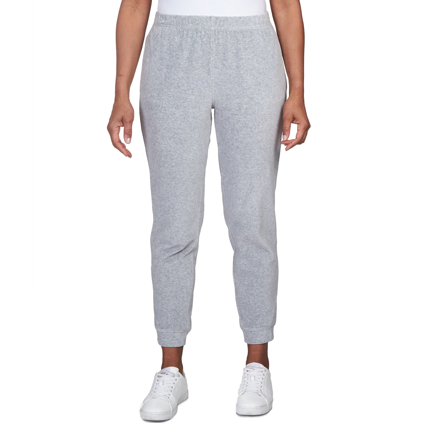 Alfred Dunner Womens Casual Stretch Waist Velour Jogger