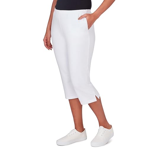 Ruby Rd French Terry Capri Pants (US, Alpha, X-Large, Regular, Regular, White)