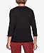 Alfred Dunner Women's Catwalk Solid Center Crochet Knit Top - Petite Size, Black, Petite Small