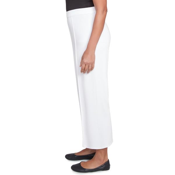 Alfred Dunner Nantucket Uncle Length Pants Rayon/Nylon (US, Alpha, Small, Regular, Regular, Standard, White)