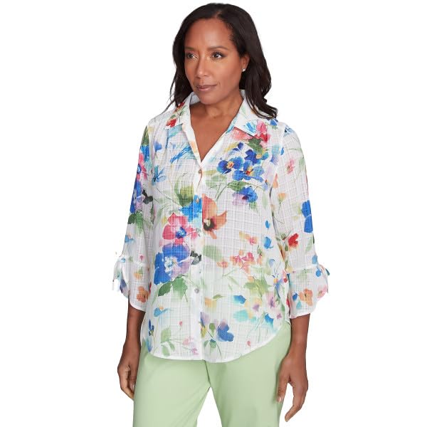 Alfred Dunner Abstract Watercolor Floral Polyester