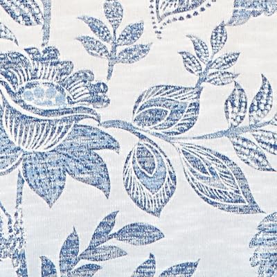 Alfred Dunner Women's Petite Ombre Batik Floral Henley Top, Size PS, Blue