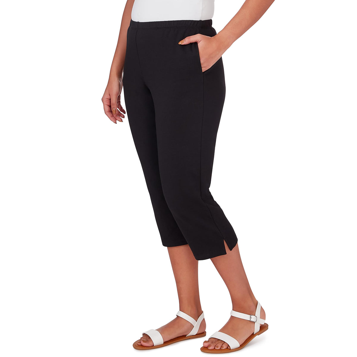 Ruby Rd. French Terry (US, Alpha, Small, Regular, Regular, Misses, Black)