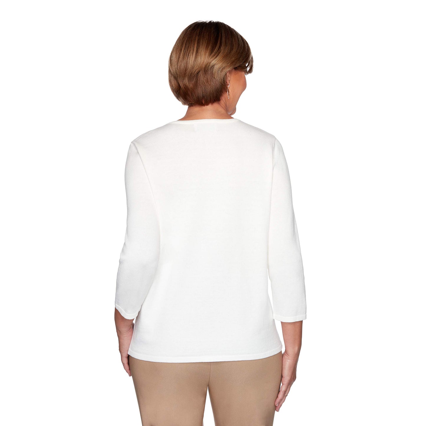 Alfred Dunner Sweater Color Block Cotton Acrylic