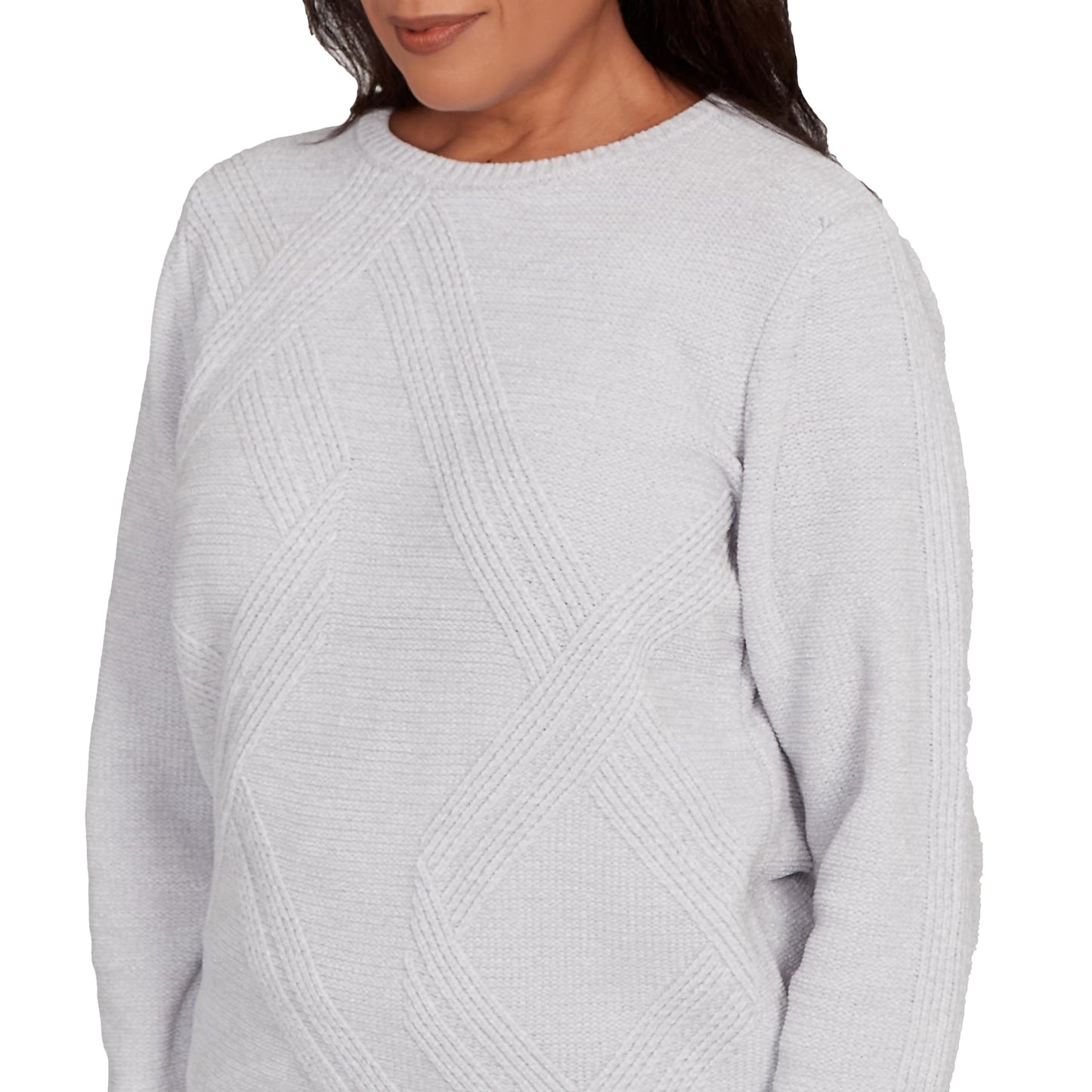 Alfred Dunner Women's Cable Chenille Pullover Sweater