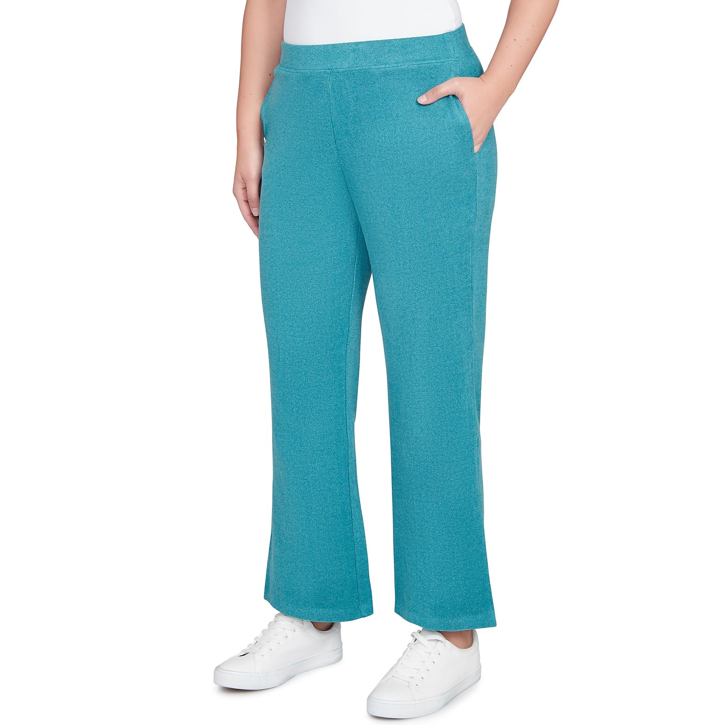 Ruby Rd. Luxe Stretch Rib Pants (US, Alpha, Small, Regular, Petite, Petite, Teal)