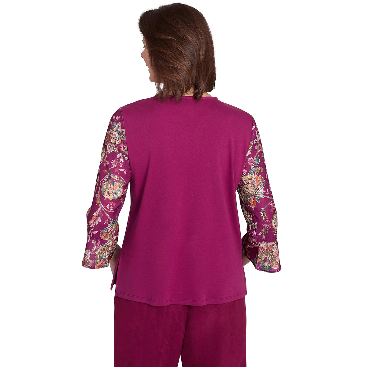 Alfred Dunner Wine Country top (US, Alpha, Small, Regular, Regular, Standard, Wine)