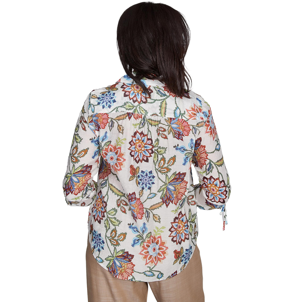 Alfred Dunner Baltic Floral Print Rayon Nylon Blouse (US, Alpha, X-Large, Regular, Petite, Petite, Multi)
