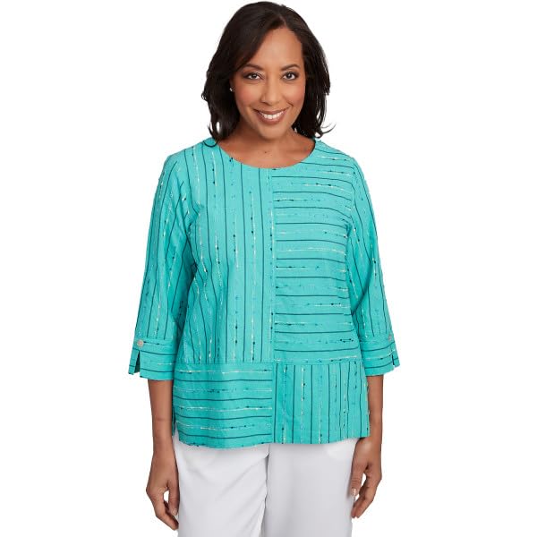 Alfred Dunner Nantucket Spliced Texture Jaquard Cotton/Rayan/Polyester