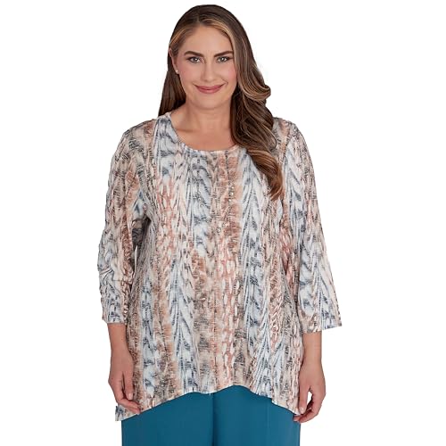Alfred Dunner Women's Classics Vertical Skin Top