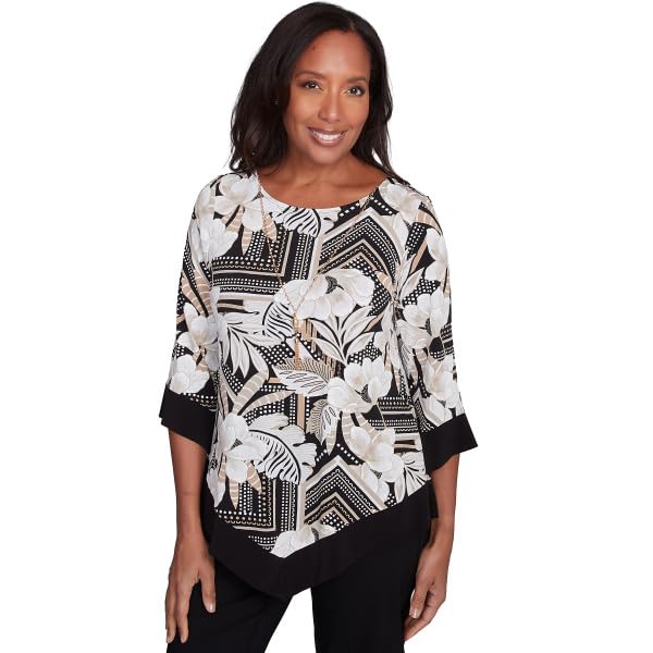 Alfred Dunner Classic Patch Floral with Border Polyester
