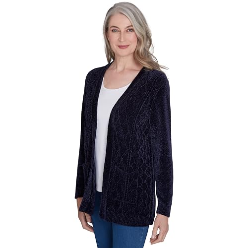 Alfred Dunner Women's Classics Chenille Cardigan with Pockets