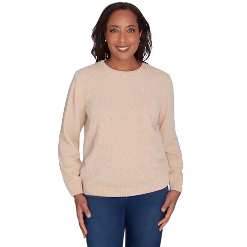 Alfred Dunner Classic Crew Neck Chenille Pullover Sweater