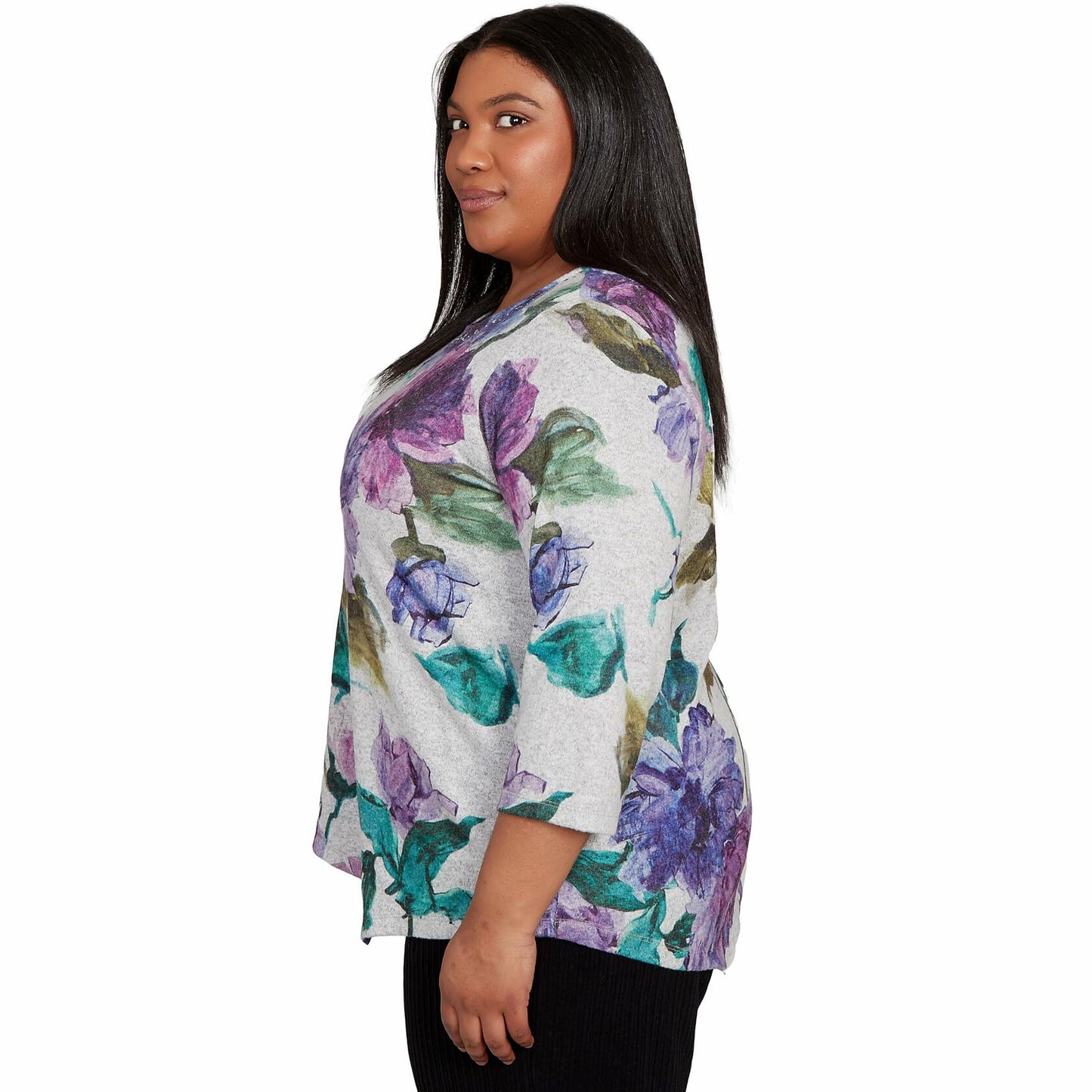 Alfred Dunner Watercolor Floral Top