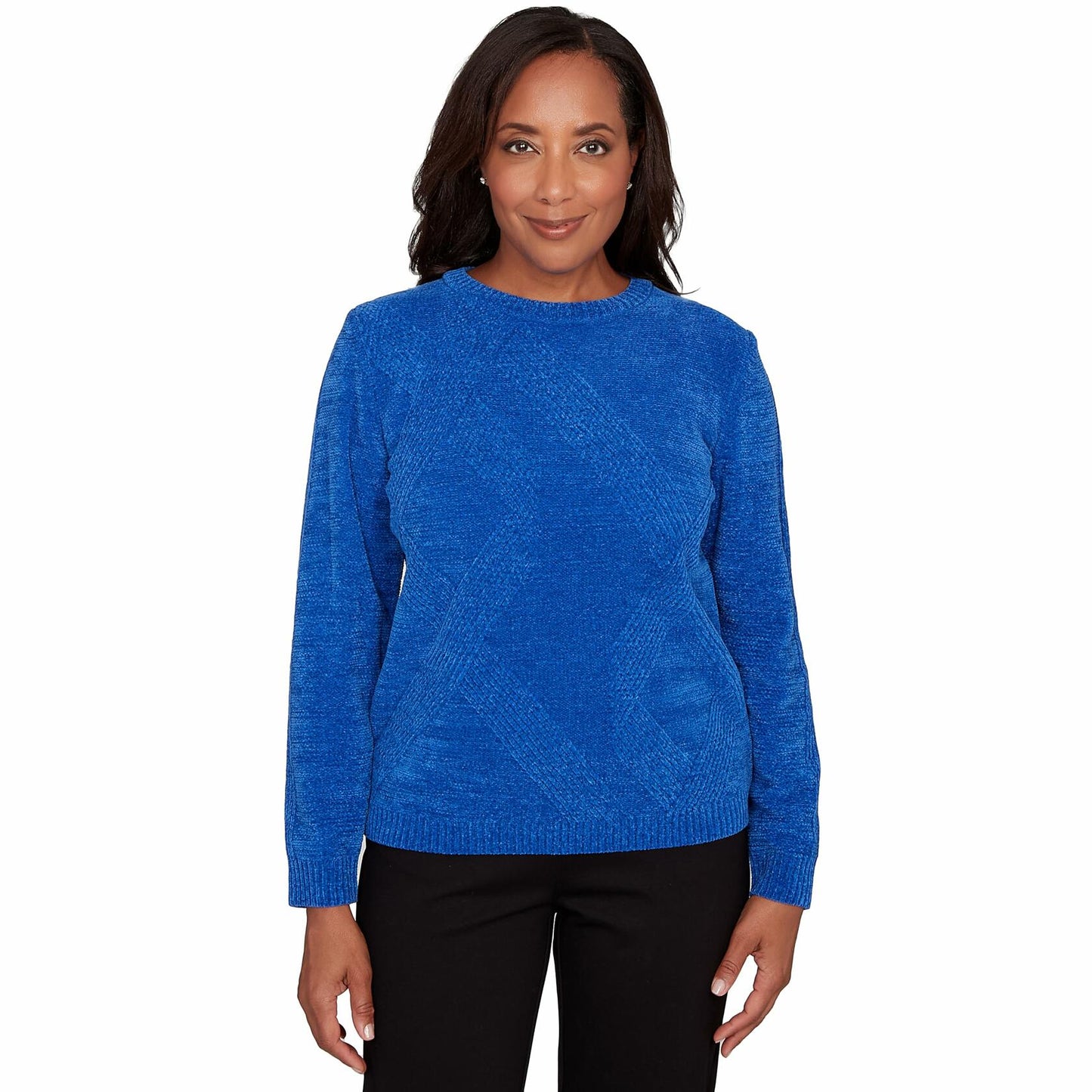Alfred Dunner Classic Chenille Pullover Feathers Sweater