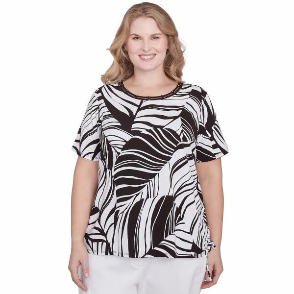 Alfreddunner Leave Print Short Sleeve Cotton Shirt