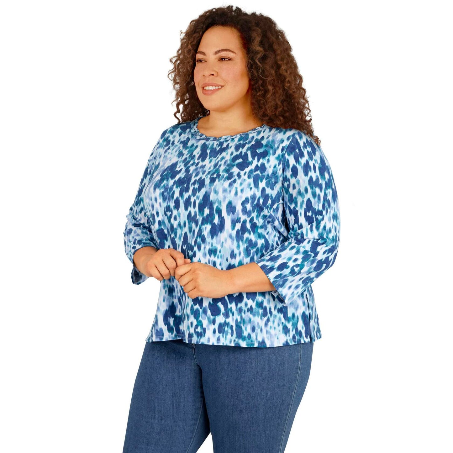 Alfred Dunner Women's Plus-Size Playful Animal Print Top