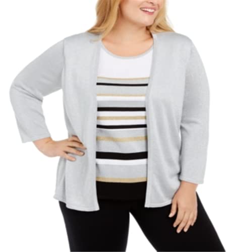 Alfred Dunner Fall Classics Shimmer Two for One Sweater