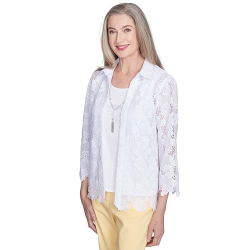 Alfred Dunner Dress Code Lace 2 in 1 Blouse