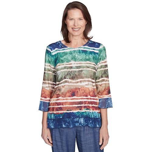 Alfred Dunner Watercolor Biadre Polyester Top