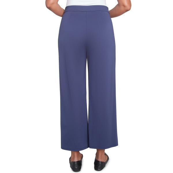 Alfred Dunner Nantucket Uncle Length Pants Rayon/Nylon No Pocket (US, Alpha, Large, Regular, Regular, Standard, Marine Blue)