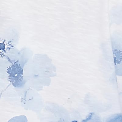 Floral Border Ruched Sleeve Henley Top
