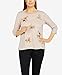 Alfred Dunner Women's Tossed Floral Top Size S Oatmeal Heather