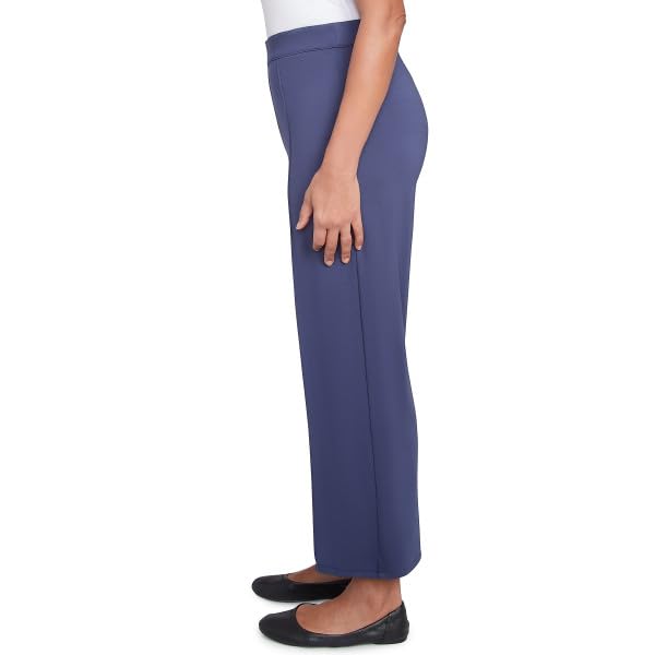 Alfred Dunner Nantucket Uncle Length Pants Rayon/Nylon No Pocket (US, Alpha, Large, Regular, Regular, Standard, Marine Blue)