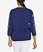 Alfred Dunner Women's Plus-Size Womens Embroidered Sweater with Detachable Necklace Size 2X Navy