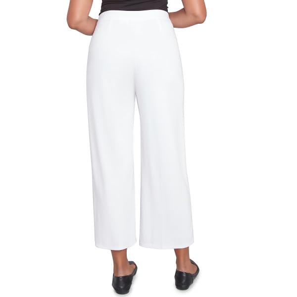 Alfred Dunner Nantucket Uncle Length Pants Rayon/Nylon (US, Alpha, Small, Regular, Regular, Standard, White)