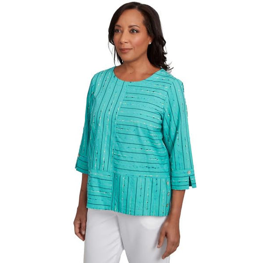 Alfred Dunner Nantucket Spliced Texture Jaquard Cotton/Rayan/Polyester