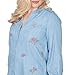Alfred Dunner Women's Floral Embroidered Button Front Top, Size S, Light Blue