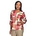 Alfred Dunner Women's Petite Texture Colorblock Split Neck Top Size PS Multi