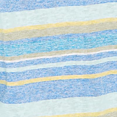 Alfred Dunner Women's Coastal Striped Top with Necklace, Size S, Blue