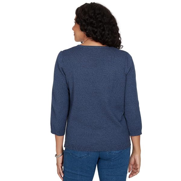 Alfred Dunner Classic Argyle Pullover Sweater Blue Medium