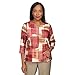 Alfred Dunner Women's Petite Texture Colorblock Split Neck Top Size PS Multi
