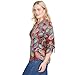 Alfred Dunner Women's Petite Batik Leaves Melange Asymmetrical Top Size PXL Spice Multi