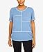 Alfred Dunner Women's Texture with OVERLOCK Stitch Size S Sky Blue