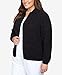 Alfred Dunner Classic Chenille W/Lurix Zippered Cardigan (US, Alpha, 2X, Plus, Regular, Plus Size, Black)