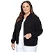 Alfred Dunner Classic Chenille W/Lurix Zippered Cardigan (US, Alpha, 2X, Plus, Regular, Plus Size, Black)