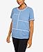 Alfred Dunner Women's Texture with OVERLOCK Stitch Size S Sky Blue