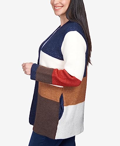 Alfred Dunner Women's Autumn Colorblock Cardigan Size S Multi