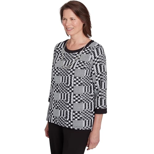 Alfred Dunner Runway Ready (US, Alpha, Small, Regular, Regular, Standard, Multi/Black)