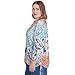 Alfred Dunner Women's Plus-Size Floral Patch Drawstring Top Size 3X Navy Multi