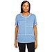 Alfred Dunner Women's Texture with OVERLOCK Stitch Size S Sky Blue