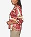 Alfred Dunner Women's Petite Texture Colorblock Split Neck Top Size PS Multi