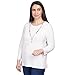 Alfred Dunner Women's Petite Solid Texture Split Hem Sweater with Necklace Size PXL Ivory