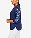 Alfred Dunner Women's Plus-Size Womens Embroidered Sweater with Detachable Necklace Size 2X Navy