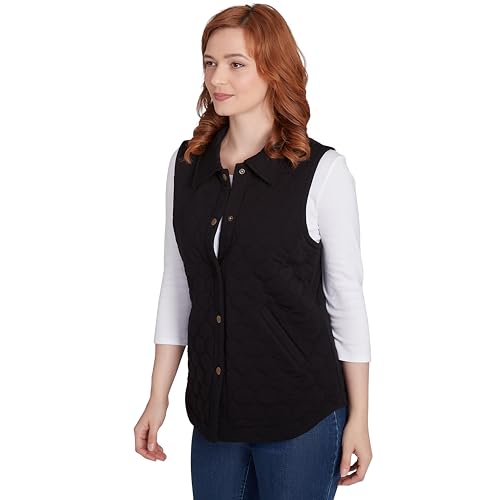 Ruby Rd. Quilted Jacket Cotton/Polyester (US, Alpha, Medium, Regular, Regular, Black)