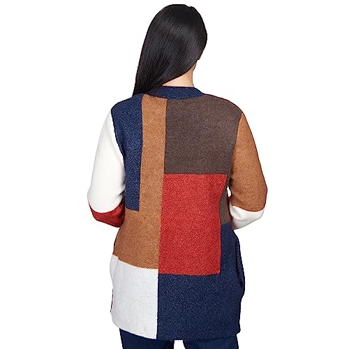 Alfred Dunner Women's Autumn Colorblock Cardigan Size S Multi